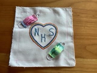 Jenny made this block to remember all the masks made by members for the NHS, teachers and of course ourselves.  She has several relatives in the NHS who are doing a wonderful job